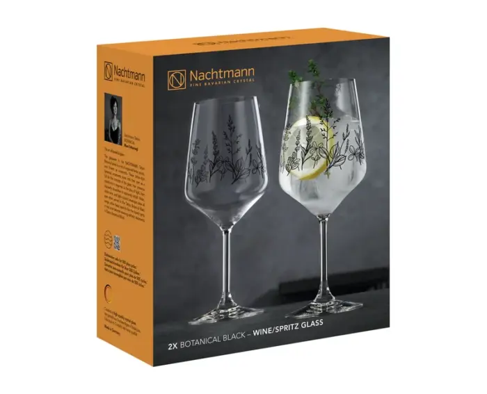 Nachtmann Tattoo WINE/SPRITZ Glass Botanical Black Set/2 (105723)